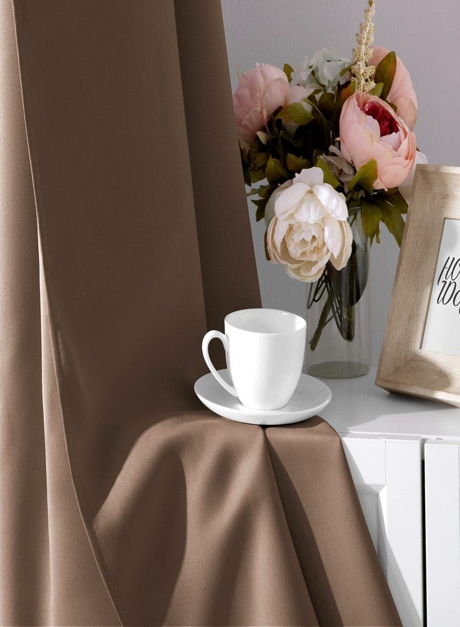 HOMEIDEAS Blackout Curtains for Bedroom 52 X 84 Inch Long 2 Panels Set Cappuccino Room Darkening Curtains/Drapes, Thermal Grommet Taupe Window Curtains for Living Room - Image 5